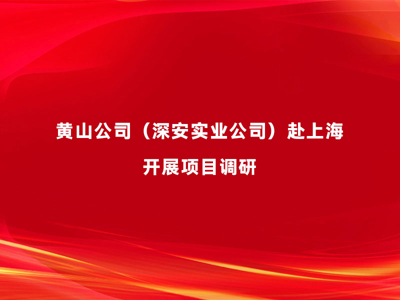 黄山公司（深安实业公司）赴上海开展项...